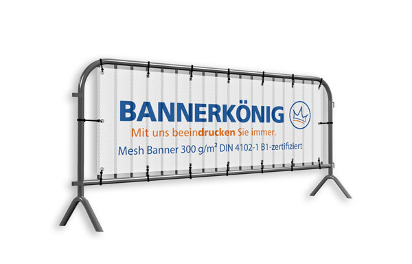 Banner aus Mesh-Gewebe mit Wunschaufdruck für Absperrgitter/Absperrungen