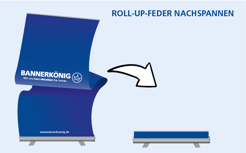 Roll-Up-Feder nachspannen